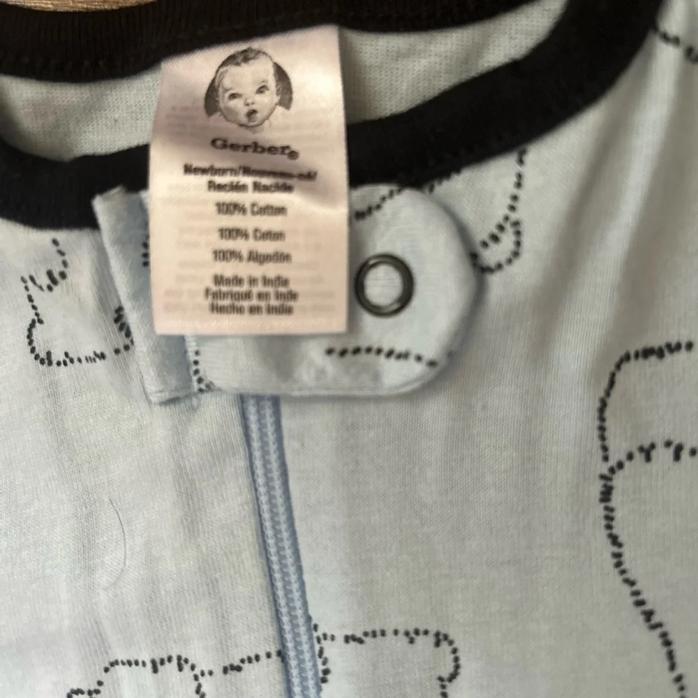 Gerber Light Blue Bear Print Footie
